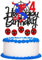 Spider Happy 4th Birthday Cake Topper & Red Spider Candles,Spider Cupcake Topper Super Hero 4th Birthday Cake Decorations for Boys,Girls,Kids 4th Birthday Spider Party Decorations