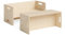Bellabino AKI 2in1 Kindersitzbank und Kindertisch, 2X Wendebank für Kinder, Montessori Sitzbank aus Holz, Bank mit 3 Sitzhöhen Birke Natur 180 Grad drehbar, Kindertisch 80 x 35 x 35 cm, unbehandelt