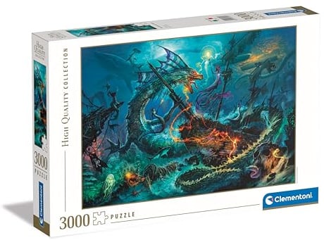 Clementoni Jigsaw Puzzle Collection - The Underwater Battle 3000 Pieces - Puzzle For Adults 14-99 Years, Gift For Men/Women, Illustration, Made In Italy, 33023
