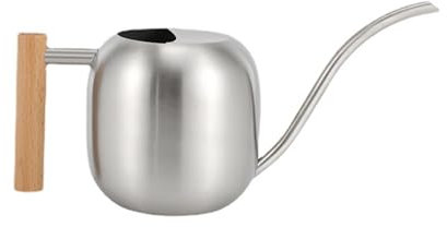 Yuehuamech Gießkanne Zimmerpflanzen 1. 2L Edelstahl Gießkanne mit langem Auslauf Moderne Metall Gießkanne Topf für Indoor Haus Pflanze Bonsai Outdoor Garten Blumen