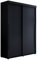 Meble Slupia Kleiderschrank Schiebetüren Slim - 150x202x46 cm - Schrank Schlafzimmer, Vorraum, Garderobe - Geteilte Tür, Kleiderstange, Ohne Spiegel - Holzwerkstoff, Schwarze Griff, Schwarz