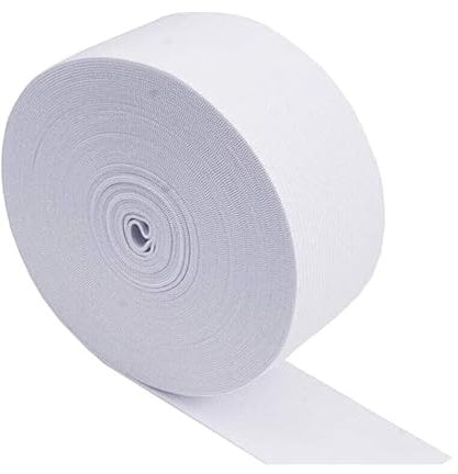 LIMIKPH 5 Meter Gummiband zum Nähen, 35mm 45mm 55mm 65mm breit Schwarz, Weiß Stretch Gummiband (Weiß, 5mx65mm)