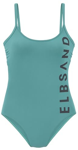 Elbsand Damen Badeanzug herausnehmbare Cups, verstellbare Träger, Unterbrustgummi rundum, Trendiger und bequemer Einteiler mit guter Passform und nachhaltigen Materialien