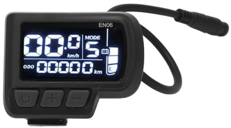 E-Bike-LCD-Display, E-Bike-LCD-Messgerät mit 6-poligem Wasserdichtem Kabel, E-Bike-Display-Messgerät-Bedienfeld mit Scheinwerferschnittstelle