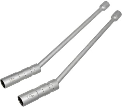 ZKTOOL 14MM&16MM Chiave Magnetica per Candele di Accensione con Asta Lunga, a Parete Sottile a 12 Punti da 3/8 di Pollice CR-V di Estensione Girevole per Candela, Estrattore per Candele