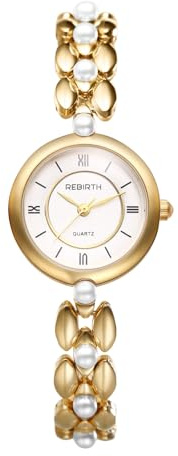 Avaner Uhren Damen Perlen Armband: Damenuhr mit rundem Gehäuse und römischen Ziffernskala Kristalluhr Damenarmbanduhr Abnehmbares Armband Analoge Quarzuhr Herz Diamant Armbanduhr für Frauen Mädchen