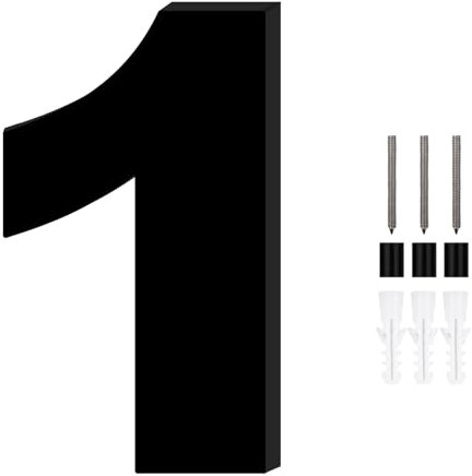 1 Pièce Numéro Boite aux Lettres,Chiffre Boite aux Lettres Exterieure,Chiffres de Boite aux Lettres,Numero de Rue,Numero de Maison Exterieur,Plaque Numero Maison Exterieur,Hauteur 20cm,Noir(Numéro 1)