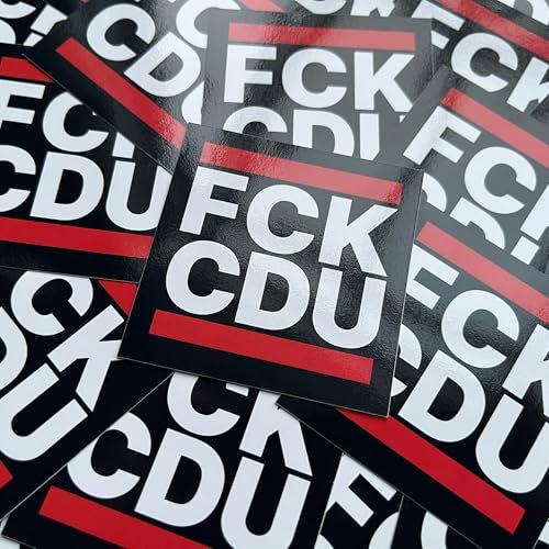 FCK CDU Aufkleber 100 Stück, 5,2 cm Gegen Merz Merkel GRN Ampel Brandmauer Grüne Nein Danke! AFD