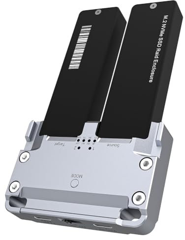 Wouueso M.2 NVME SSD Enclosure Dual Drive Bay for M2 Nvme 2230 2242 2260 2280 Type-C USB 3.2 Gen2 20Gbps External Hard Case