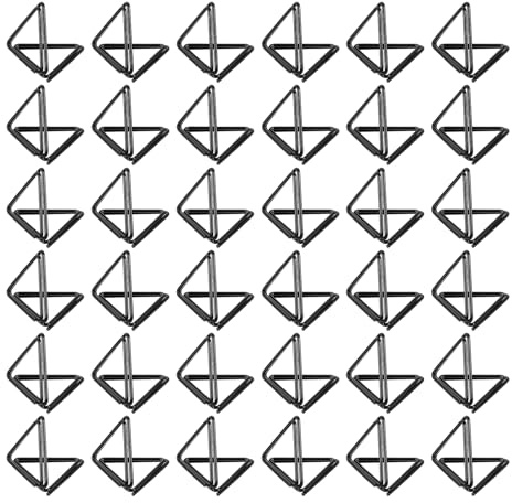 QUARKZMAN 100pz Porta Numeri Tavolo a Forma di Triangolo Mini Porta Carte Portafoto in Acciaio al Carbonio per Centrotavola Ricevimenti di Nozze Feste Banchetti, Nero
