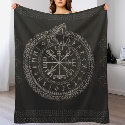 Wikingermythos Decke Wohndecke Warm & Kuschelig Waschbar, Überwurf Ideal Für Draußen, Camping, Couch, Bett, Reisen – Superweiche Wolldecke(140×180cm)