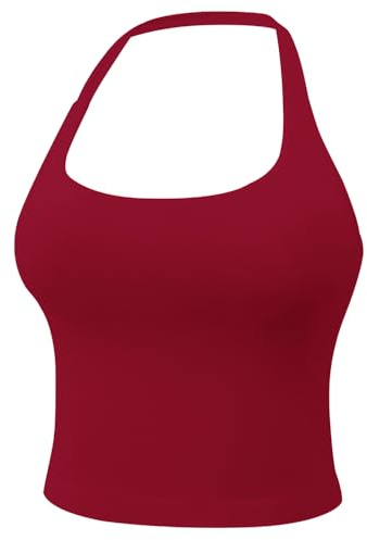 JN JANPRINT Longline Sports Bras for Women Running Top Padded Open Back Seamless Workout Gym Yoga Crop Top Burgundy