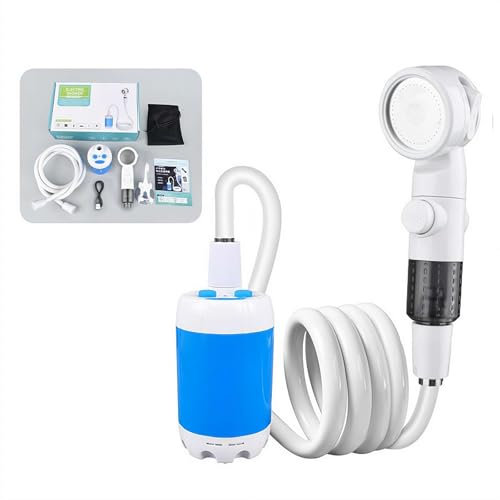 Douche portable pour le camping, vitesses réglables, tuyau amovible et pommeau de douche commutable, kit de douche extérieur étanche pour la plage, la natation, la randonnée, les voyages, la voiture