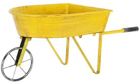 Brouette Home Garden, Chariot Robuste, brouette en métal, Chariot Utilitaire monocycle(Yellow)