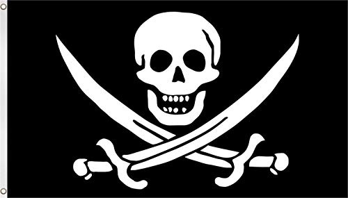XXL Flagge Fahne, genäht in 150 x 250 oder 300 x 500 cm Farbe Pirat mit Säbel Größe 150x250