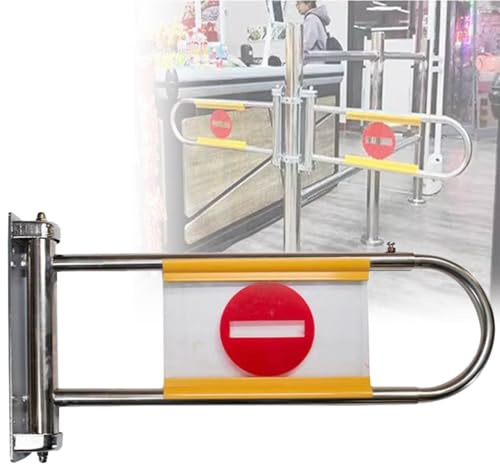 ZXHKZDX Supermercato Acciaio Inox Cancelli Ad Anta Battente Sicurezza per Ingresso, Piccoli A Senso Unico Pedone Porta Accesso, Chiusura Automatica Barricata Dispositivo(Silver,55~80CM)