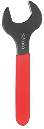 sourcing map Single Open End Wrench 32mm Metric 15 Degree Offset Angle U-Shaped Open Ended Spanner Small Flat Head Blackening Wrench with Red Shank for Automotive Repair Furniture Assembly