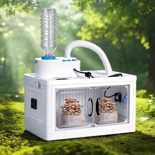 MOGOULUA Pilzzuchtbox mit Luftbefeuchter Haushalts Pilzzuchtset Indoor Pilzzelt Pflanzkeimungs Box