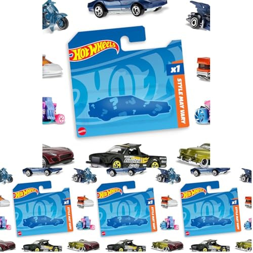 Hot Wheels 5785 - zufällige Autos/Fahrzeugmodelle, je 1 Fahrzeug, 4er Pack, (Modell Sortiert), Spielzeug ab 3 Jahren