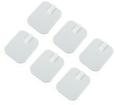 Selbstklebende Silikon Elektrodenpads 6 Stück, 4,5x6cm | Hydrogel, Wiederverwendbar und Rückstandsfrei, Weiche Oberfläche, für Schultern und Füße, Weiß