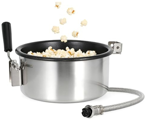 Palomitero de Aire Caliente, Accesorio Antiadherente con Conexión 15mm | 3 Orificios (Capacidad 8oz, Ø 210mm), Repuesto para Máquinas de Palomitas