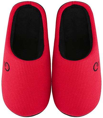 Mishansha Pantofole Casa/Esterno Uomo Donna Calde Pantofola in Memory Foam Comode Leggere Ciabatte da Casa Antiscivolo Morbide Scarpe Inverno Autunno(Rosso, 40/41)