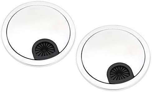 2X 80mm Metal Round Computer Desk Grommet Cable Hole Covers