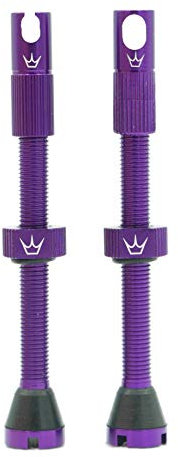 Peaty's X Chris King MK2 Tubeless Ventil Presta - Integrierter Speichenschlüssel & Ventilkernentfernungskappen, Mountainbike, Rennrad Fahrrad Reifen, Kompatibel einfügen, 7075 Aluminium - 60mm Violett