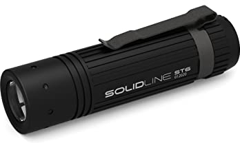 Solidline ST6, super helle LED Taschenlampe, fokussierbar, 320 Lumen, 25h Leuchdauer, 140m Leuchtweite, inkl. Batterien