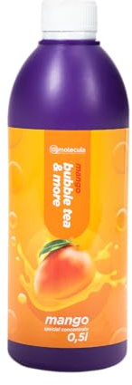 Molecula Bubble-Tea-Sirup Mango, 500 ml, Fruchtbasis 1:10, IFS-zertifiziert | Tropische Fruchtnote, Für Limonaden, Cocktails, Eis Und Desserts, Vegan, Glutenfrei, Laktosefrei, Ohne Farbstoffe