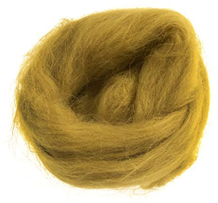 Trimits Natural Felting Roving Wool, Mustard Yellow, 10 g