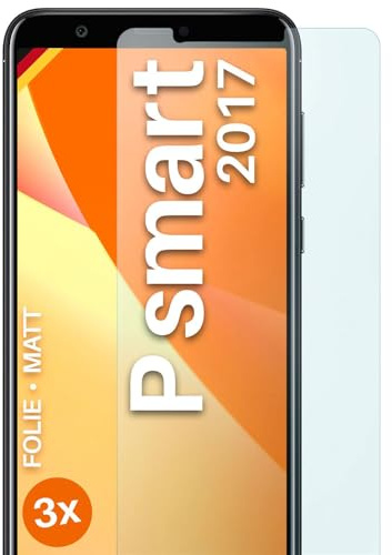 moex FlexProtect matte Schutzfolie für Huawei P smart (2017) Displayschutz Folie matt gegen Reflexionen, Anti Reflex Handyfolie mit Sonnenschutz, Kompatibel mit jeder Handyhülle, 3 Stück