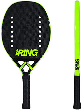 Top Ring Rachetta Beach Tennis Yellow Fluo Logo - 100% Carbon 3K - Spessore 22 mm.