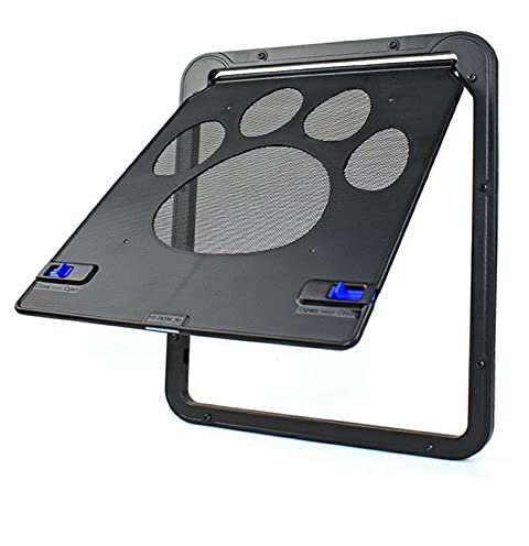 Pet Flap Door Cat Flaps Pet Door New Safe Lockable Magnetic Screen Outdoor Dogs Cats Window Gate House Enter Freely Fashion Pretty Garden Easy Install 369 ( Color : Black , Size : 37cm W X 42cm H )