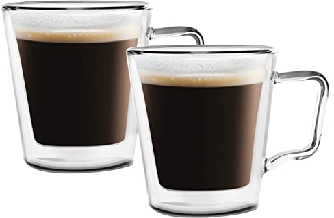konsimo DIVA Doppelwandige Kaffeegläser Cocktailgläser Wassergläser Teeglas Teegläser Tasse - 400 ml Durchsichtig 2er set