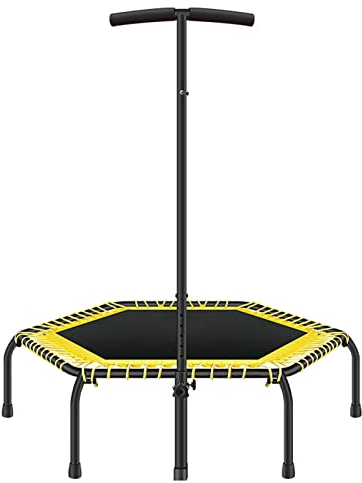 LKZL 45 Mini-Trampolin, Fitness-Rebounder mit Verstellbarem Schaumstoffgriff, Trampolin Trainieren für Erwachsene Indoor/Garten-Training, Bungee-Seil Designsystem