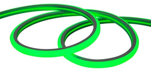 LEDKIA LIGHTING LED-Streifen Neon Dimmbar 220V Grün Halbrund 180° 7.5W/m Schnitt 100cm IP67 nach Maß 15 m