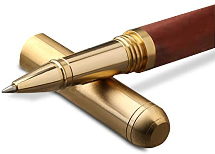 PORRASSO Hölzern Kugelschreiber Stift Vintage Signier Stift Reibungsloses Schreiben für Herren Damen Manager Führungskräfte Schüler Schriftsteller Rotes Sandelholz B