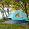 pro.tec Strandmuschel Mullsjö 215 x 135 x 140 cm Pop Up Strandzelt für 2 Personen Halboffen automatisches Campingzelt wasserabweisend Hellblau/Dunkelgrau