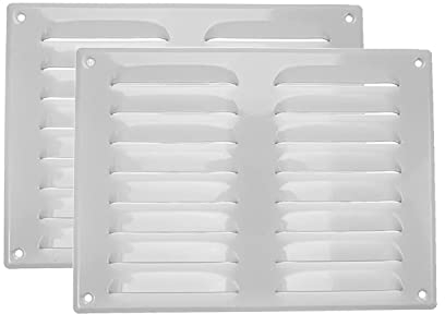 Vent Systems 260x190 mm Weiß, 2 Stück, Lüftungsgitter mit Insektengitter. HLK-, Heizungs-, Kühlungs- und Lüftungsanwendungen. Innen- und Außenentlüftungsabdeckung.
