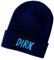 Schnoschi Dunkelblaue Strickmütze mit breitem Umschlag (Beanie Mütze) mit Namen Bestickt für Herren, Damen, Jugendliche und Kinder