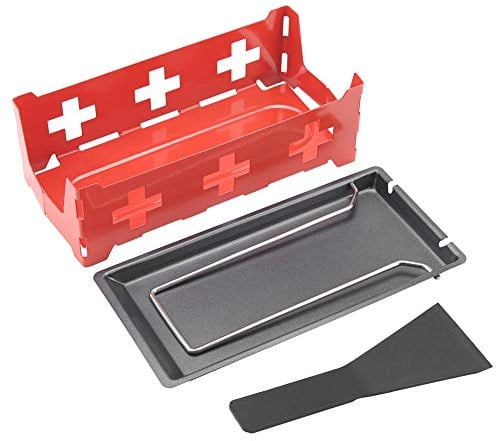 Cheese Melter, Cheese Raclette Grill Cheese Raclette Stretchable Cheese Rotaster Baking Tray Baking Tray Grill Plate Accessories Steel Handle Set Red Stove Baking Pan Small