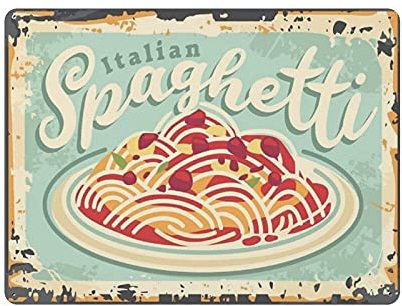 Lawenp Italian Spaghetti Vintage Blechschild Metallposter Home Bar Cafe Club Garden Farm Decor Hanging Poster Retro Wall Art Prints 12x16in (30x40cm)