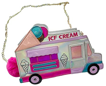 LOVIVER Entzückende Eiscreme-Auto-geformte Umhängetasche Frauen Mädchen Brieftasche Urlaub Reisetasche Cosplay Dame Einkaufstasche Tote Pouch Chain Strap