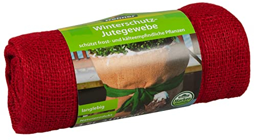 Dehner Winterschutz mit Dekor, Jute-Gewebesack, ca. 105 x 300 cm, rot