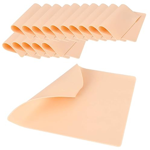 15 Stück Tattoo-Übungshaut,Kunsthaut Zum Doppelseitige Professionelle Kunsthaut Zum Temporären Üben Von Tattoo-Schablonen Für Anfänger Und Erfahrene Tätowierer 18.8cm*14.2cm*1mm