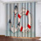 Hundnsney Vorhänge Wohnzimmer Modern Blickdicht 2Er Set 3D Rettungsboje Mit Weißem Anker Muster Schlaufenschal Verdunkelungsvorhang Vorhänge Lärmminderung Gardinen Fensterdekoration 160X150cm(HxB)