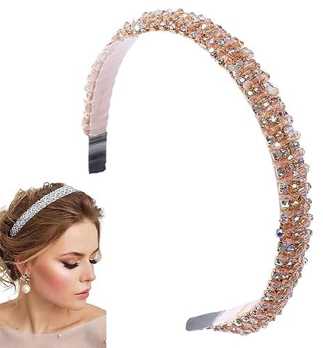 Traziewell Headband Rhinestone Headband Girl Headbands Golden Crystal Bridal Headbands Wedding Hair Accessories for Women Girls 2212