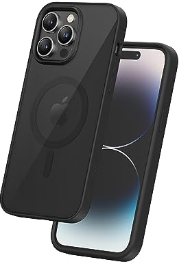 FLOLAB Surtect Tri-Fusion Magnetische iPhone 14 Pro Max Handyhülle Schutzhülle Slim Design Magsafe Kompatibel Militär Grade Schwarzer Rahmen Schwarze Rückplatte - Mitternachtsschwarz
