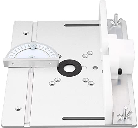 Placa Base de Inserto de Sierra de Mesa para Enrutador, Metal Sistema de Elevación de Enrutador C8 Placa Base de Inserto para Carpintería Aluminio, Pieza de Mano de Jeringa (Plata)
